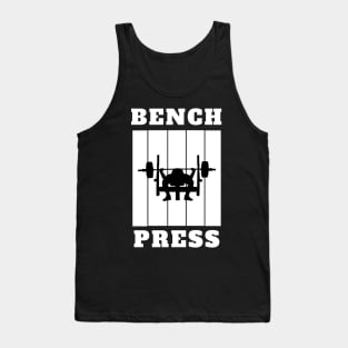 White Black Illustrated Bench Press Tank Top